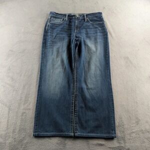 BKE Jeans Mens 36 Blue Seth Faded Distressed Straight Wide Baggy Skater Y2K Styl
